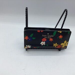 Kate Spade Stacy Sailing Floral Large Slim Bifold Wallet in Black & Multicolors